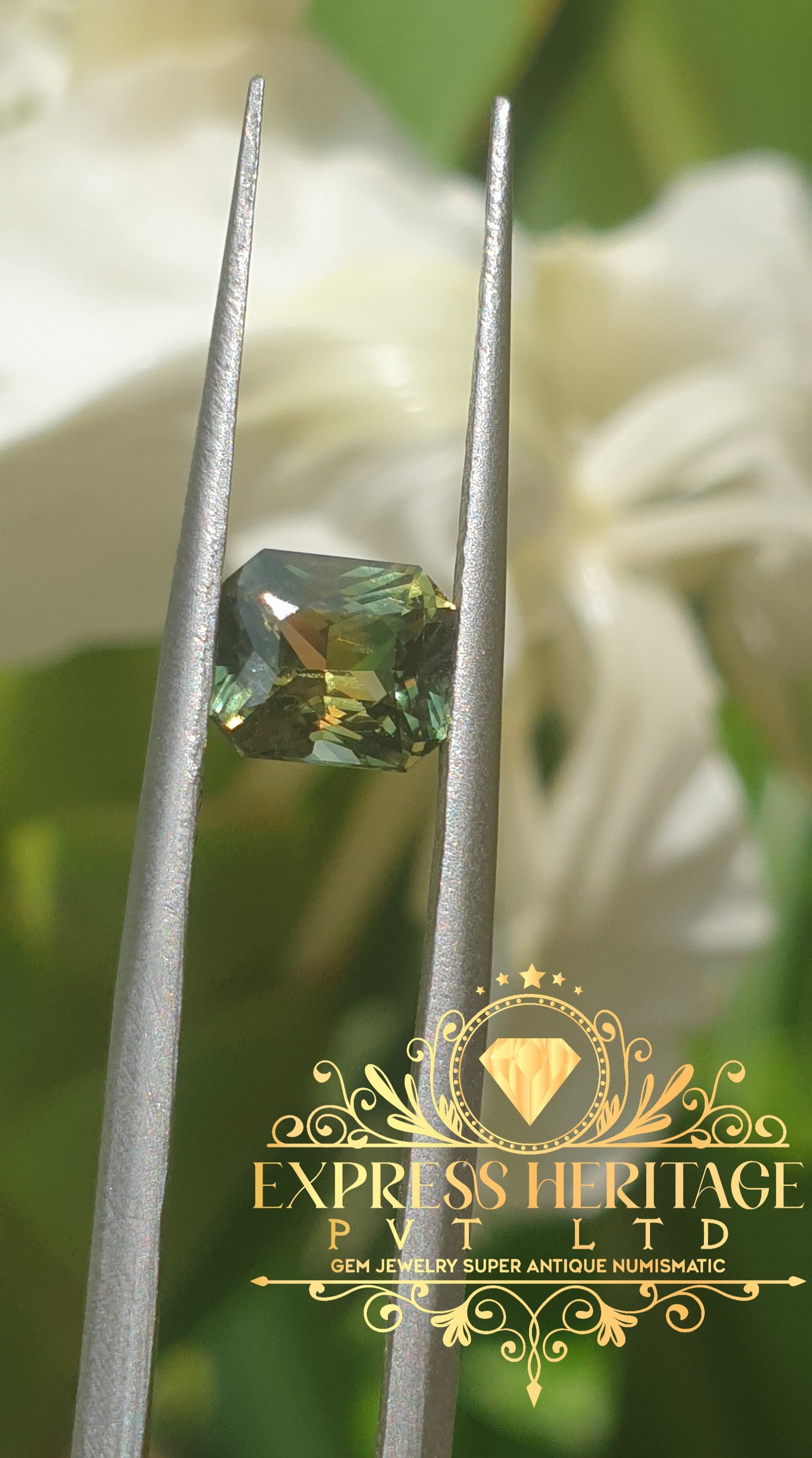 Teal sapphire || Parti Sapphire || Green-Yellow Blue Hues Multicolor Sapphir