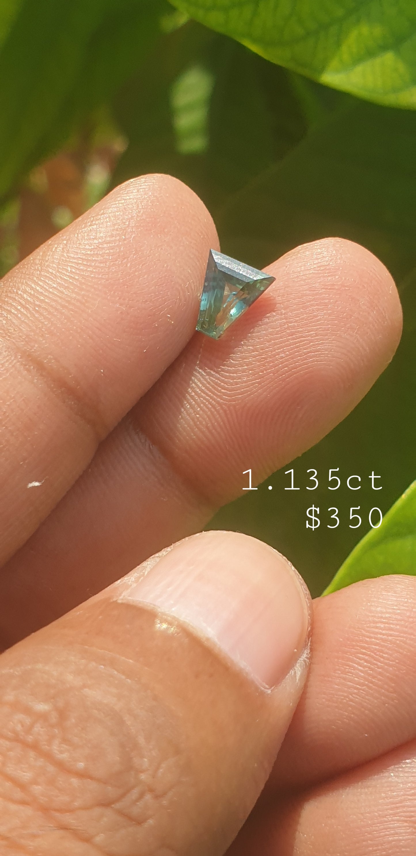 Tel Sapphir 1.135ct Nice Blue-Greenish Stone