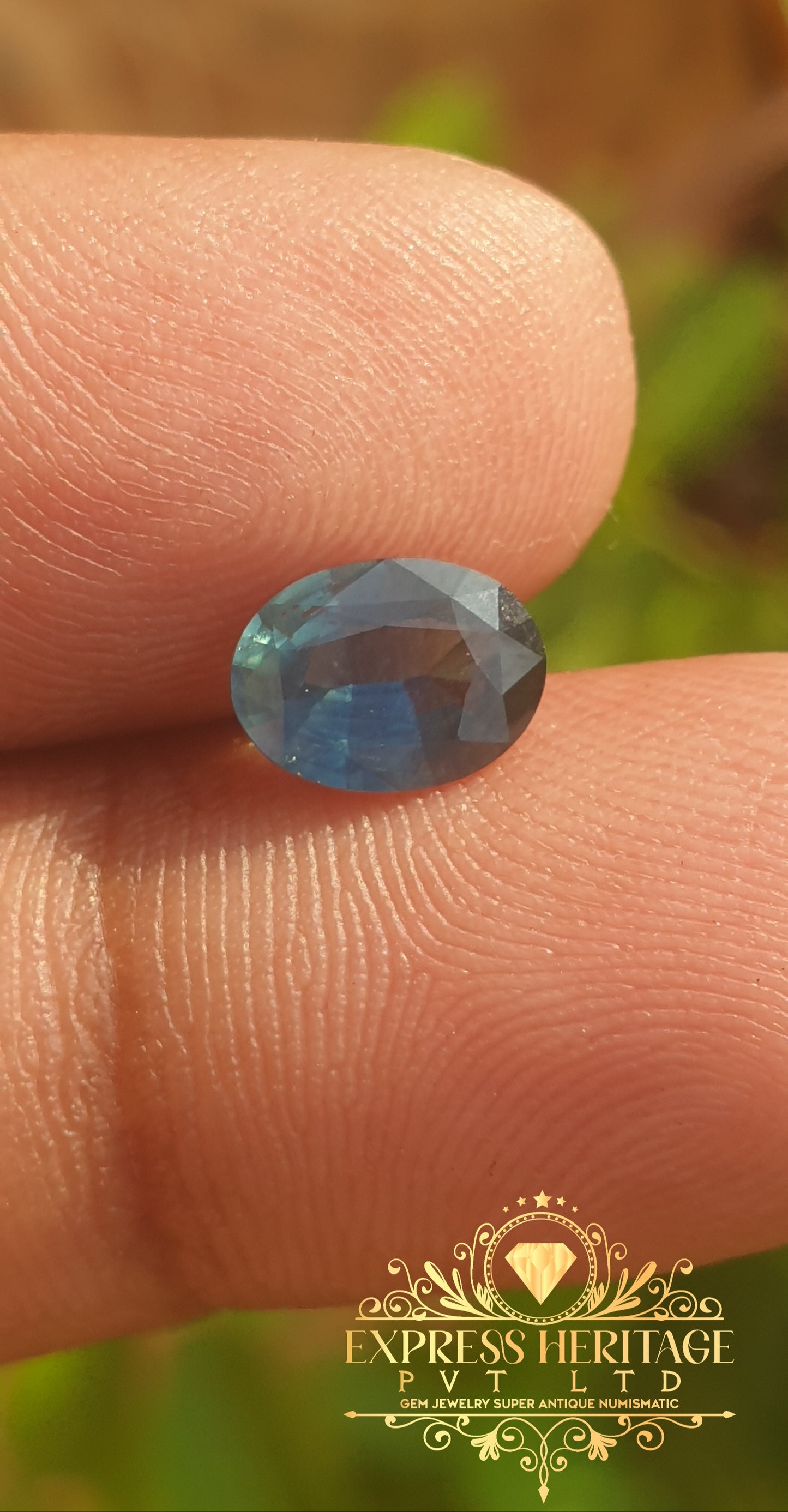 Tel Sapphir 1.250ct Unique Blue Green Sapphir