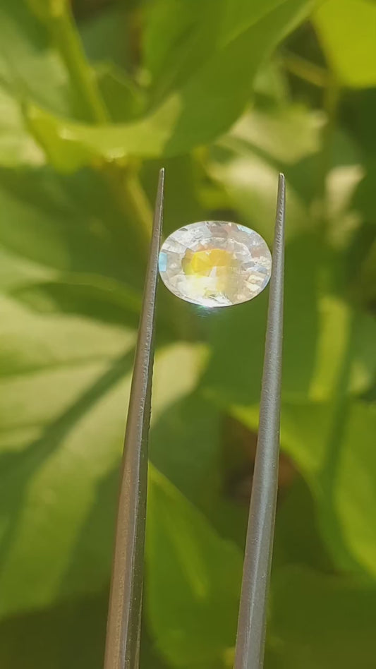 Rear Rainbow Moonstone Blue Yellow pink evan Rainbow 1.325 ct