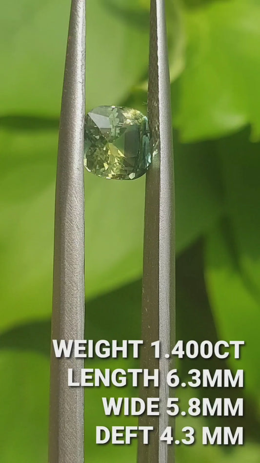 Parti Sapphir || Teal Sapphire || Blue-Green to Yellowish-Green Sapphire EH001057
