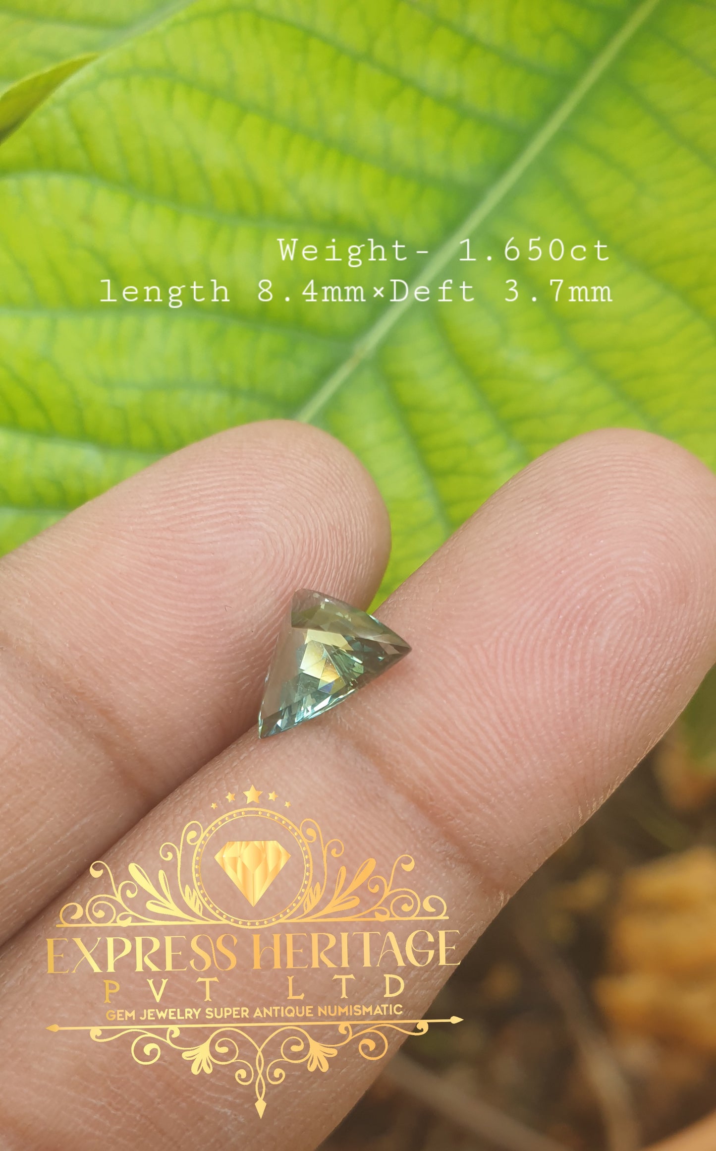 Tel Sapphir 1.650ct Blue & Green Tone