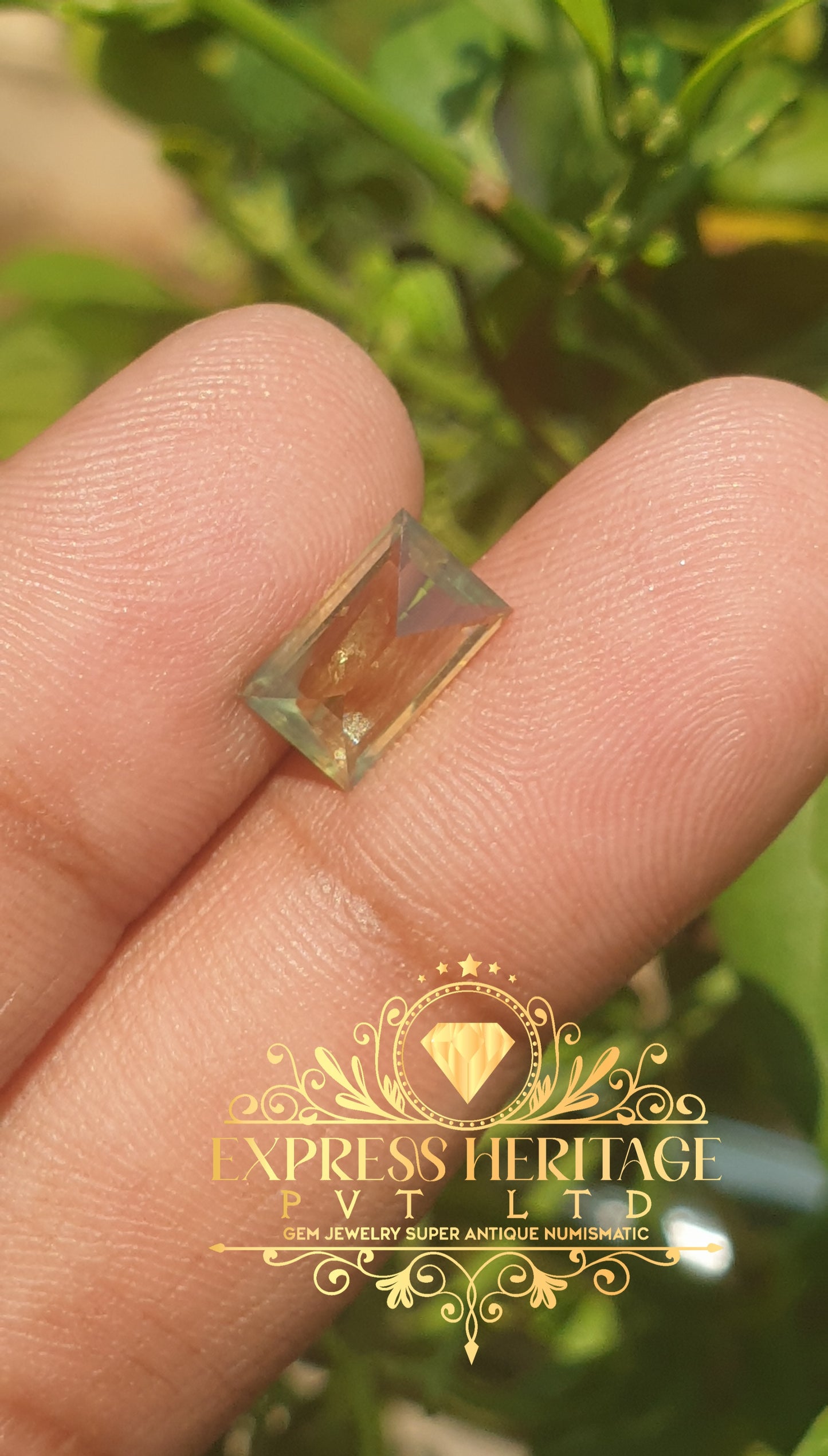 Parti Sapphir Multiple Colors Green yellow & Blue 1.825ct