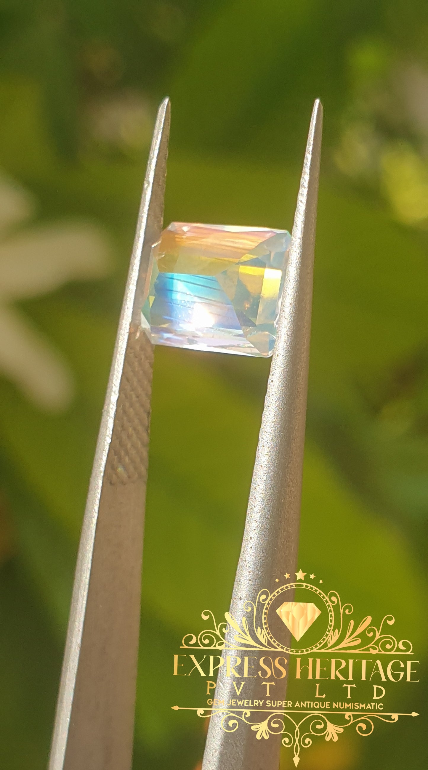 Rear Rainbow Moonstone 🌈 Multicolor Glowing