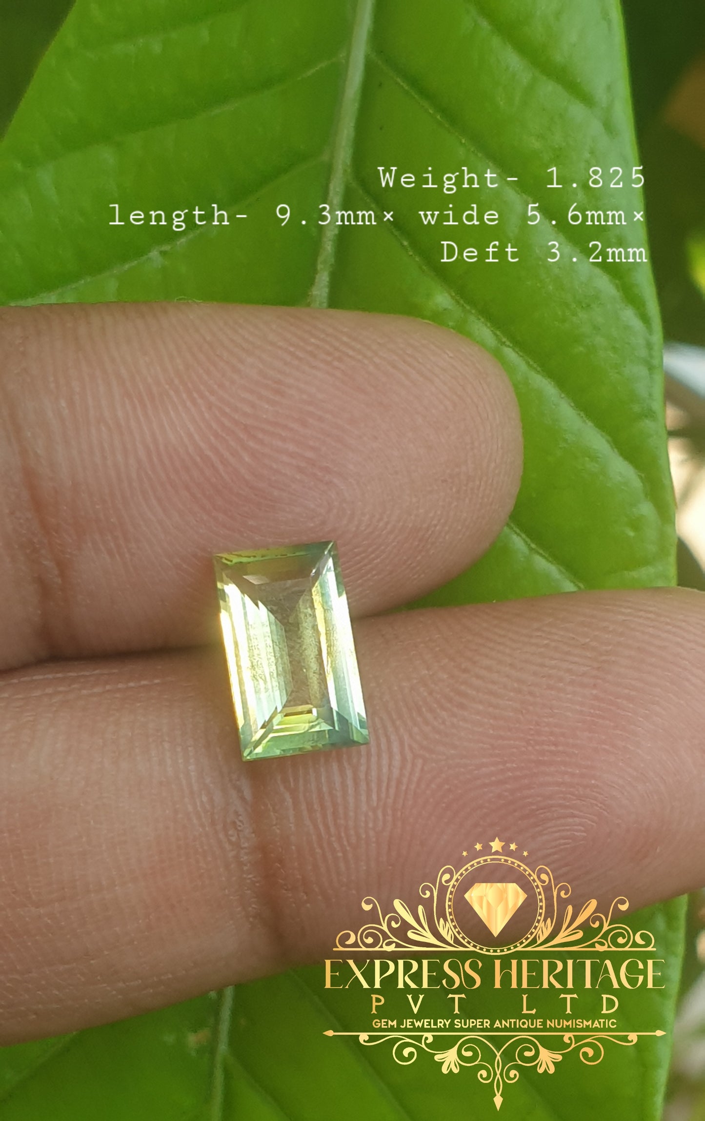 Parti Sapphir Multiple Colors Green yellow & Blue 1.825ct